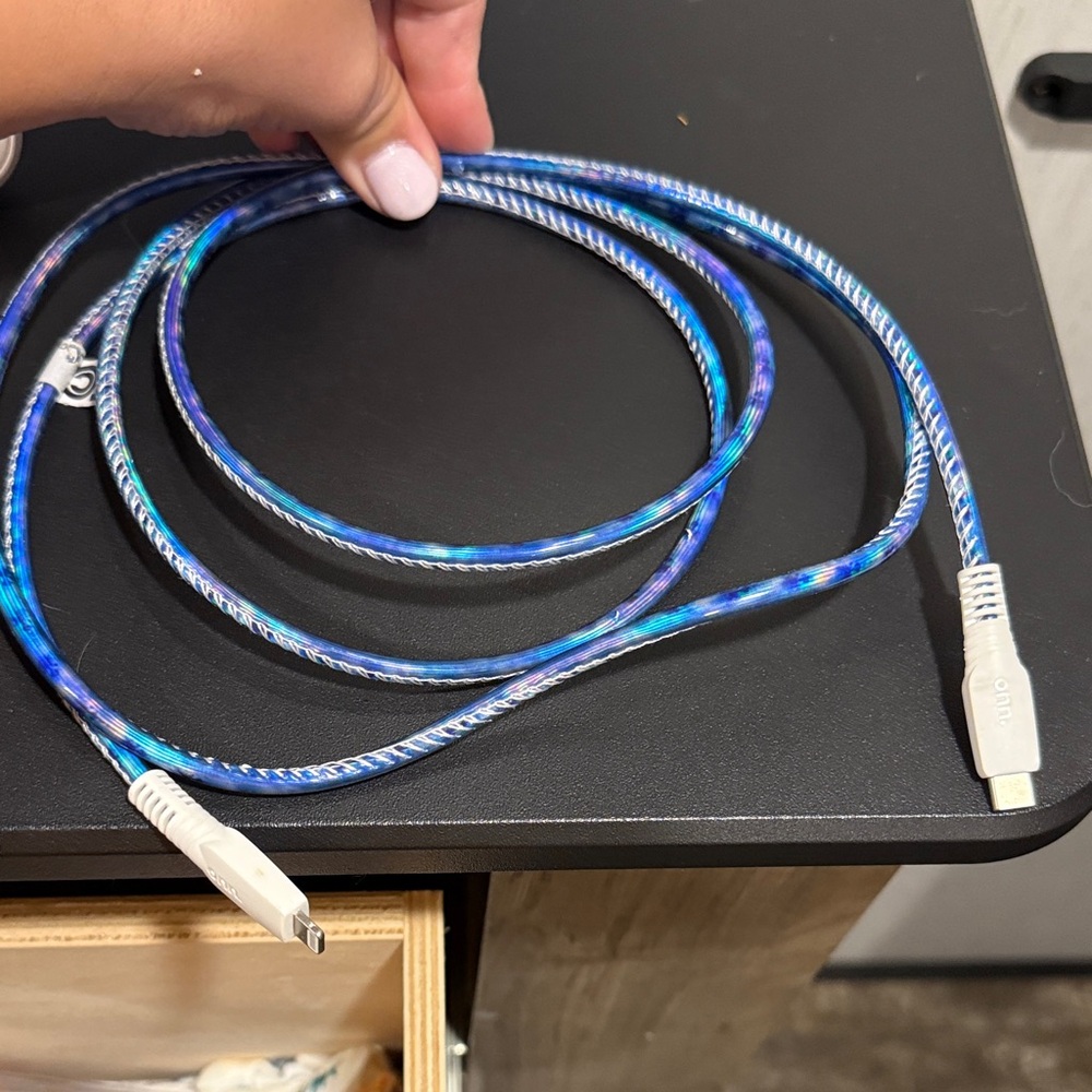 Blue and Purple USB Cable